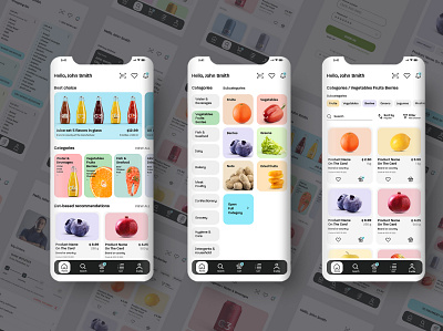 UI Kit Mobile App Grocery Store Online app branding concept design food fruite glocery ui