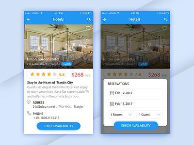 Hotels app application availablity chech clean favorites flat hotels interface proflie ui ux