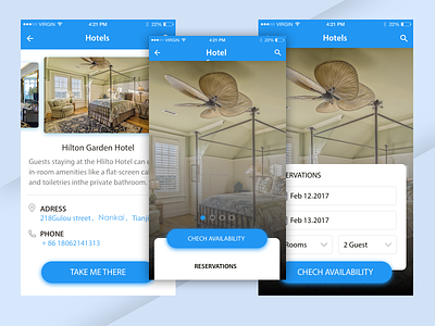 Hotels app application availablity chech clean favorites flat hotels interface proflie ui ux