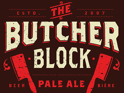 The Butcher Block beer design label packaging
