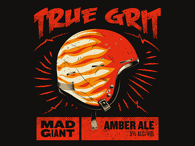 Mad Giant: True Grit Amber Ale beer label craft beer mad giant packaging