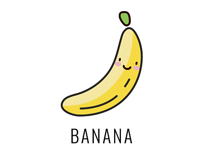 Cute banana icon adobe illustrator advertising art banana character cute design drawing food fruit graphic design illustration vector yellow