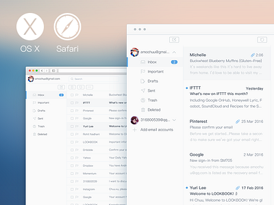 Mailbox App for OS X & Safari elegant grace mail mailbox os x safari white