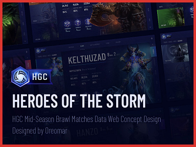 Heroes of the Storm HGC Matches Web Design