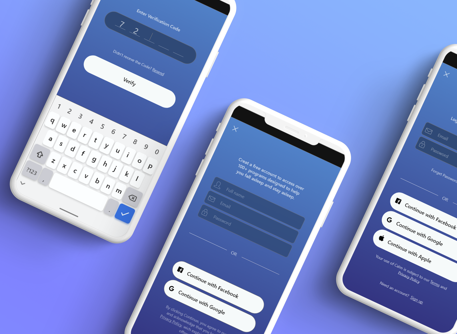 Meditation app: Log in & Sign up by Mahdi Yadegari on Dribbble