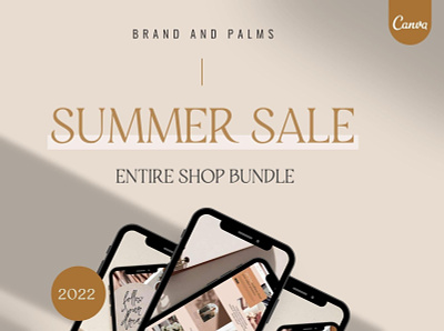 SUMMER SALE ENTIRE SHOP BUNDLE 2022 branding canva canva templates design graphic design instagram logo