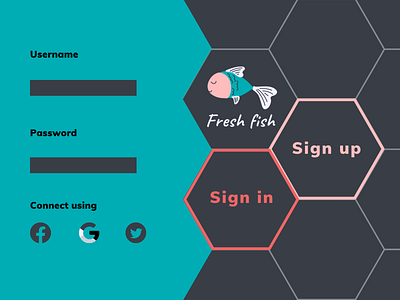 Daily UI #001 - Fresh fish - Sign in page daily ui dailyui fish page sign in site web website