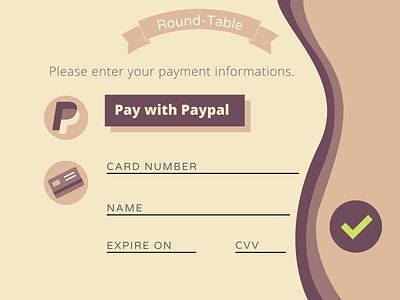 Daily UI #002 - Checkout page Round-Table checkout daily ui dailyui design illustration page payment paypal shop sign in site table web wood