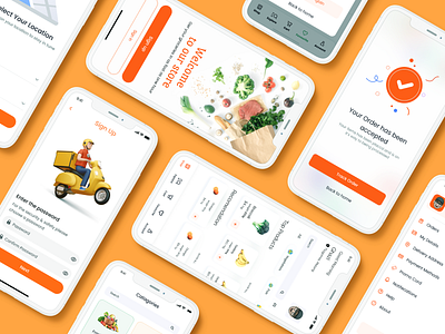 Grocery shopping app 3d animation app app design branding design graphic design grocery app illustration landing page logo mobile app motion graphics saas ui user interface ux uxui vector web design