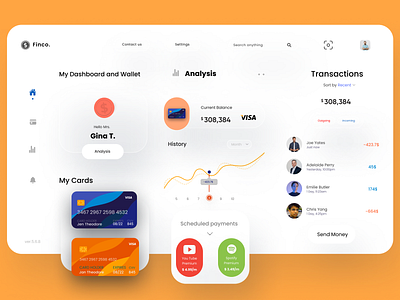 Finance Dashboard app app design branding design graphic design icon illustration landing page logo minimal mobile app motion graphics saas typography ui user interface ux uxui vector web design