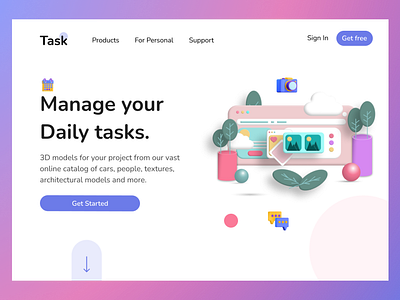 Task management website design 3d adobe photoshop adobe xd animation app app design branding design figma graphic design illustration landing page logo mobile app designs motion graphics trending designs ui ux vector website design