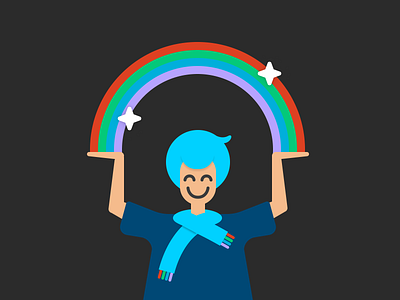 Everything Is Good figma happy illustration person product design rainbow rainbows smile success vector