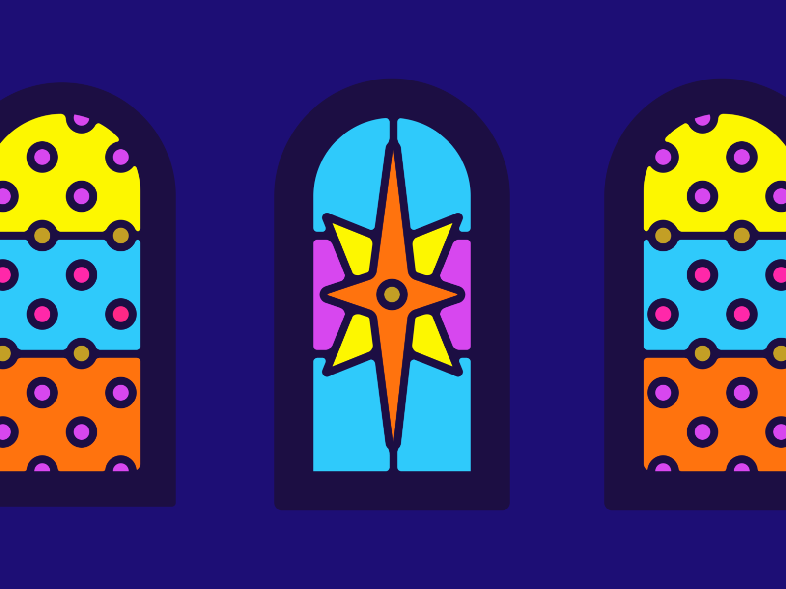Windows blue colourful colours dots figma glass illustration star vector windows