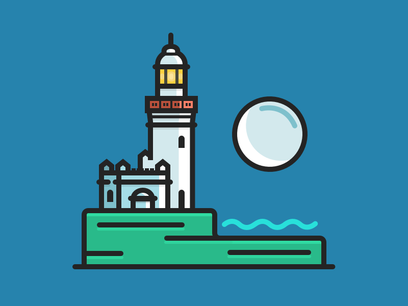 Byron Bay Lighthouse beach australia night moon water ocean lighthouse byron bay