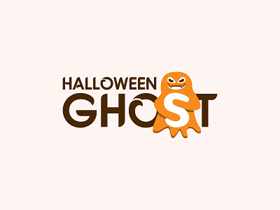 Halloween ghost logo branding design flat ghost ghost logo graphic design halloween halloween costumes halloween design halloween ghost halloween logo halooween 2021 logo logo inspiration logo type minimalist typography vector