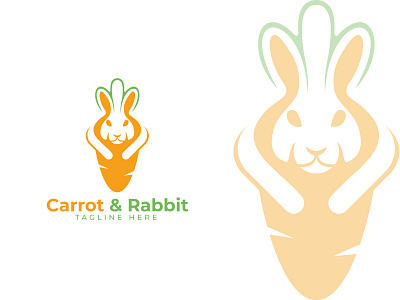 carrot & rabbit logo design branding carrot carrot and rabbit concept design flat food green healthy logo logo inspiration logo maker logo mark logo type minimal nutration orange rabbit vegetable vitamin