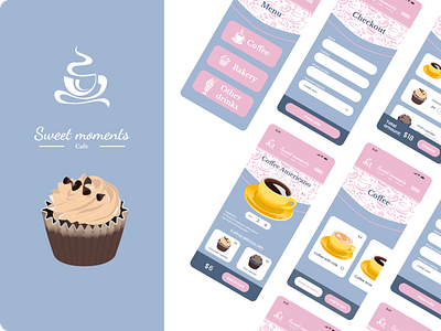 Cafe app app cafe cafeteria coffee coffee cup coffee shop coffeeshop design illustration restaurant shots ui vector