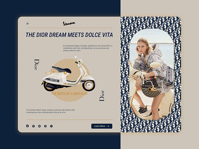 Vespa Dior auto branding design dior fashion illustration moto scooter shots style ui vespa