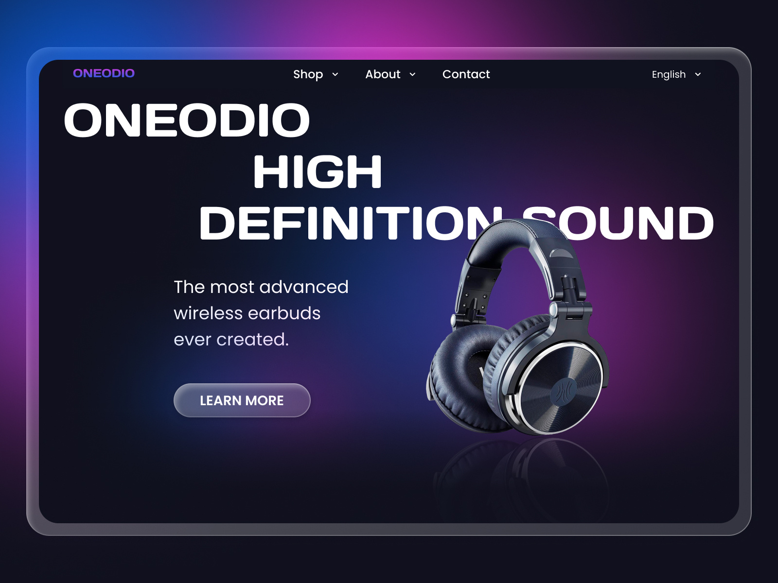 Main screen of the headphone store website by Kate Gorchynska on Dribbble