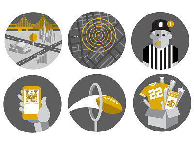 Onboard Flow icons for NFL Super Bowl 50 App app football icons mobile nfl vector