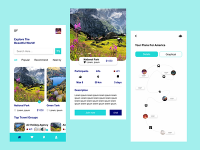 Travel Tour App Design