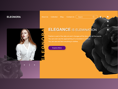 Eleonora Landing Page Design(Above the Fold) design ui