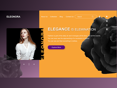 Eleonora Landing Page Design(Above the Fold)