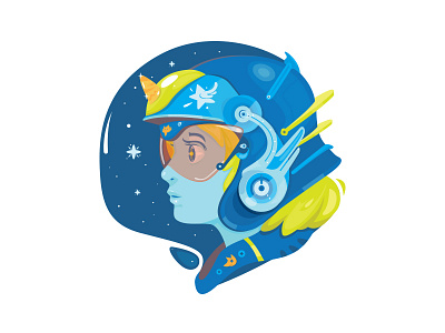 Space Girl cute girl illustration space