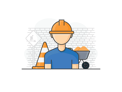 Category Concept : Construction & Tools avatar category concept construction helmet icon illustration tools trolley wall