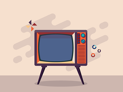 Retro TV device electronic illustration retro television tv vintage