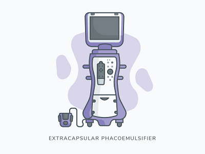 Extracapsular Phacoemulsifier apparatus device equipment extracapsular icon illustration medical phaco phacoemulsifier screen