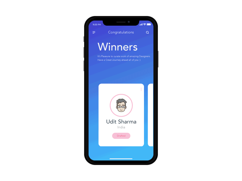 Dribbble Invite Results announcement congratulations dribbble giveaway invite ios iphone x page results swipe ui winners