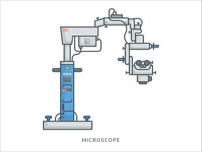 Microscope equipment icon illustration lence medical microscope