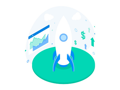Grow Your Business Illustration analysis boost business graph grow growth illustration isometric launch revenue rocket startup