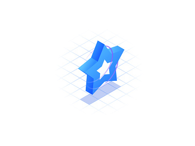 Assured Quality accuracy assured gradient grid guaranteed icon isometric isometry quality star symbol
