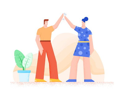 About Us about us boy character cheers girl hifi iconscout illustration man plant woman