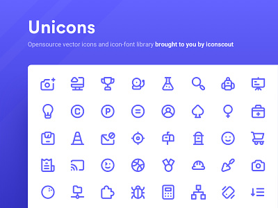 Unicons icon icon bundle iconfont icons library opensource svg ui unicons vector webfont