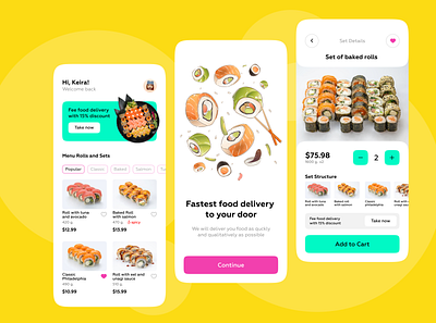 Food Delivery App animation branding design figma icon ui ux