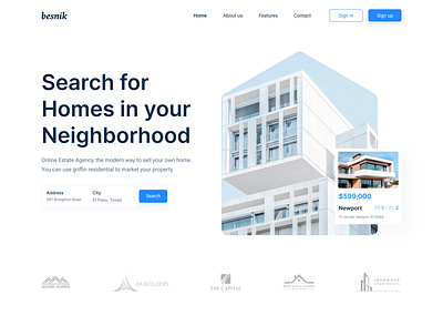 Real estate Web design animation app branding design figma graphic design illustration motion graphics ui ux