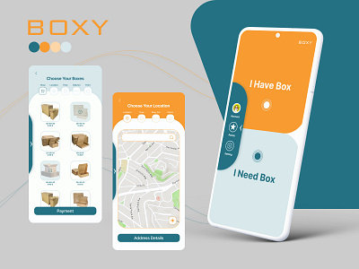BOXY- Recyclable Packaging Boxes App app app design delivery design product design ui uiux