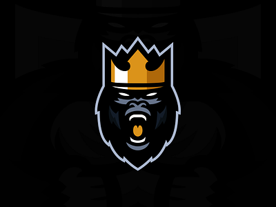 King Gorilla Secondary Logo branding design esports gaming gorilla illustrator king logo mascot team logo