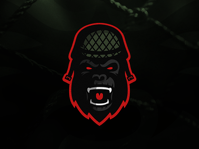 Gorilla Soldier Mascot Logo