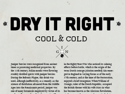 Dry Gin design editorial graphic typography
