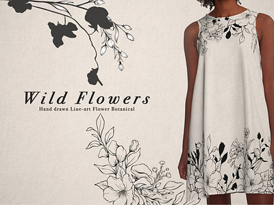 Wild flowers illustration