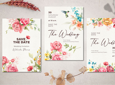 Pre-design Wedding Invitation Watercolor Asset background birds blush watercolor flowers botanical branch bunch decor decoration design floral flowers graphic design herb illustration invitation logo peonies rose watercolor wedding