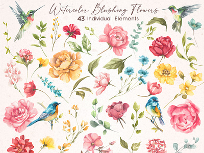 Watercolor Flowers Asset