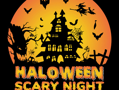 Halloween-scary-night Tishirt design animal t shirt coffie t shirt design halloween illustation illustration scary t shirt vector