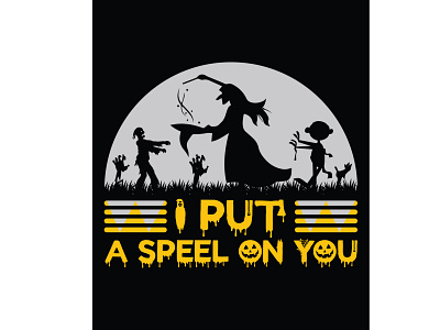 I put a speel on you design halloween horror illustration night vector