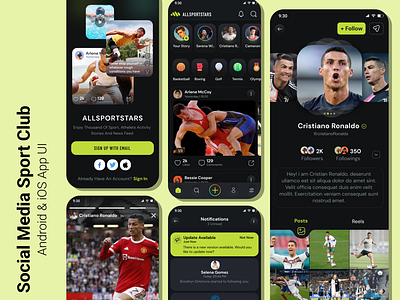 Sports Club Social Media app ui go live golive instagram clone live users app sport