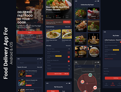Food Deliver App Design app ui dark them deliver app food app food delivery app food order